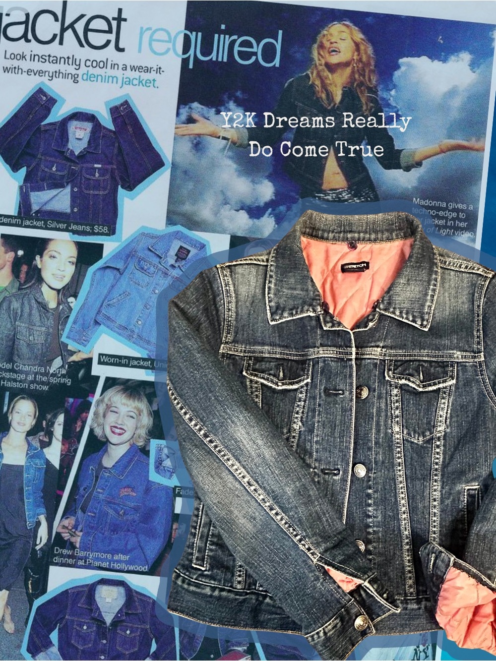 Vintage Y2K Gap Stretch denim jacket with the BEST pink quilted lining.